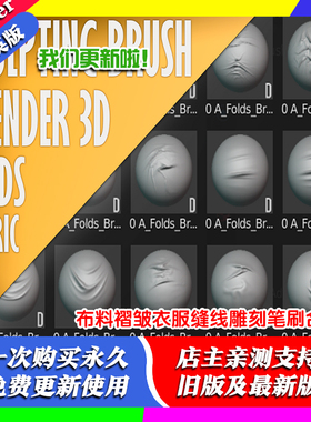 blender插件 Torn Cloth Brushes 衣服破洞专用雕刻笔刷预设合集