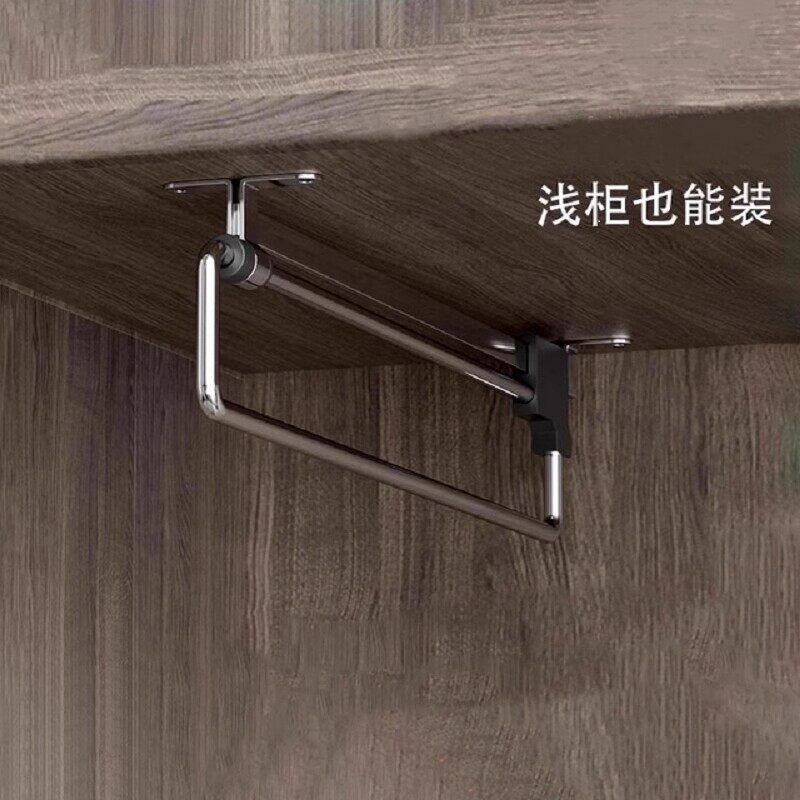 可伸缩挂衣杆 浅柜衣柜挂衣架顶装挂衣杆横杆配件挂衣杆挂衣器