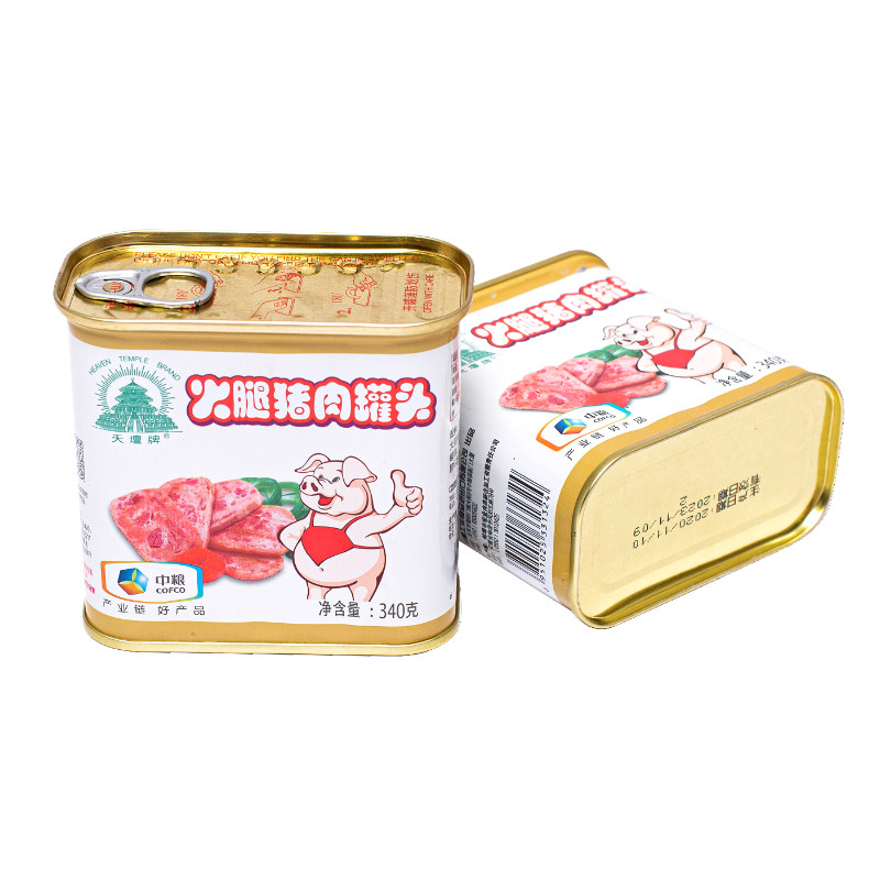 中粮天坛牌小白猪火腿猪肉罐头
