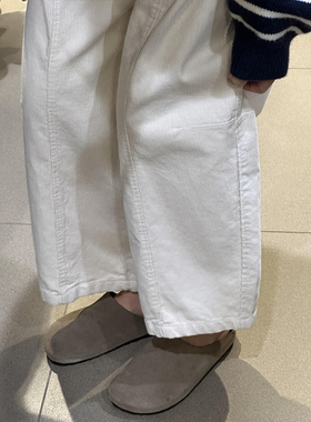 白色灯芯绒加厚九分气球裤子女秋冬大码胖mm显瘦小个子休闲阔腿裤