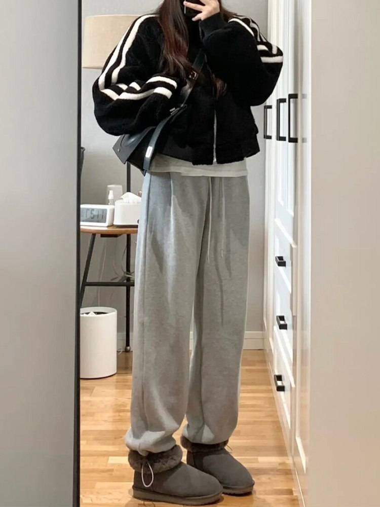 灰色运动裤女新款2025爆款秋冬休闲梨形身材胖mm大码显瘦阔腿卫裤,女装/女士精品,大码裤装,淘宝优惠券,粉丝福利购,淘宝优惠卷