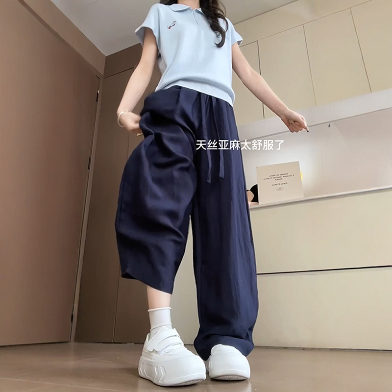 超显瘦百搭的冰丝亚麻弯刀裤！