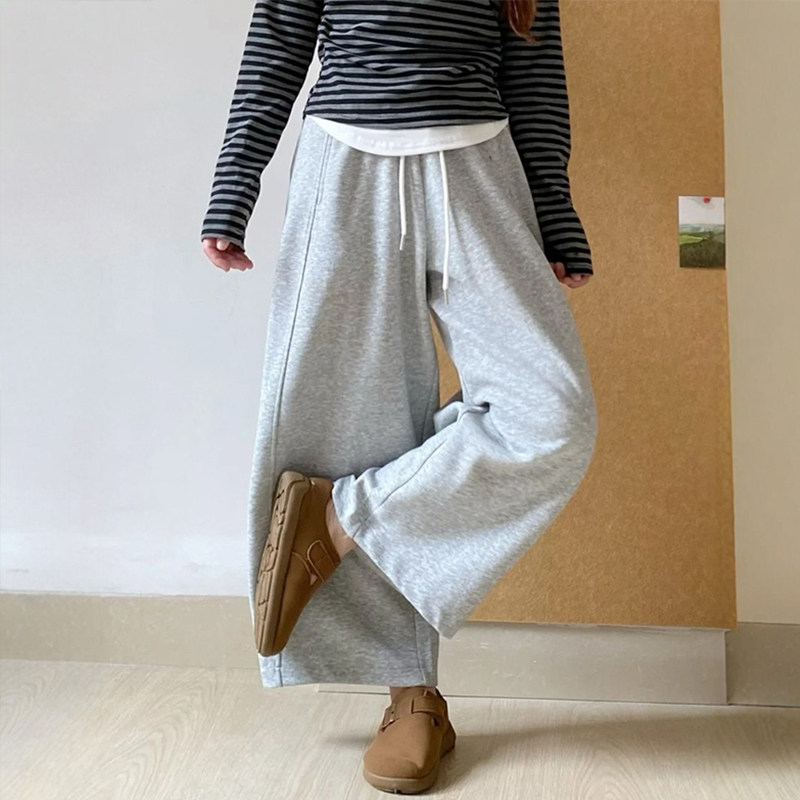 灰色九分休闲运动卫裤春季大码女装胖mm弯刀阔腿裤子超好看梧桐裤,女装/女士精品,大码裤装,淘宝优惠券,粉丝福利购,淘宝优惠卷