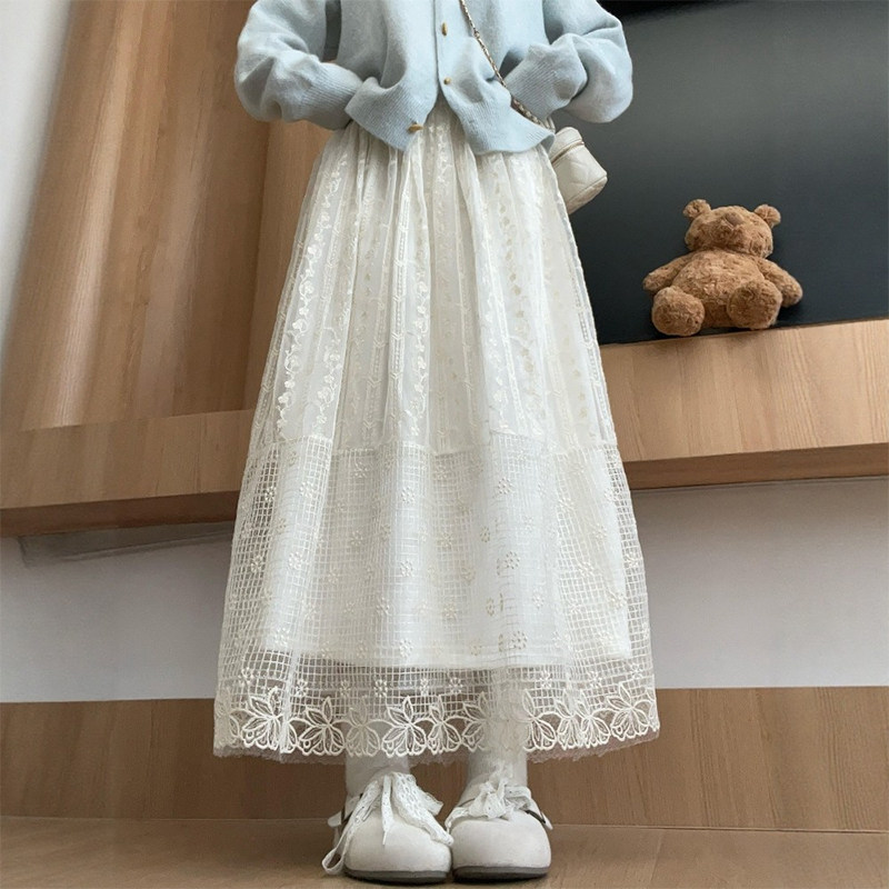 白色绝美巨好看的半身裙女重工蕾丝镂空长裙大码梨型身材伯克利裙,女装/女士精品,大码半身裙,淘宝优惠券,粉丝福利购,淘宝优惠卷