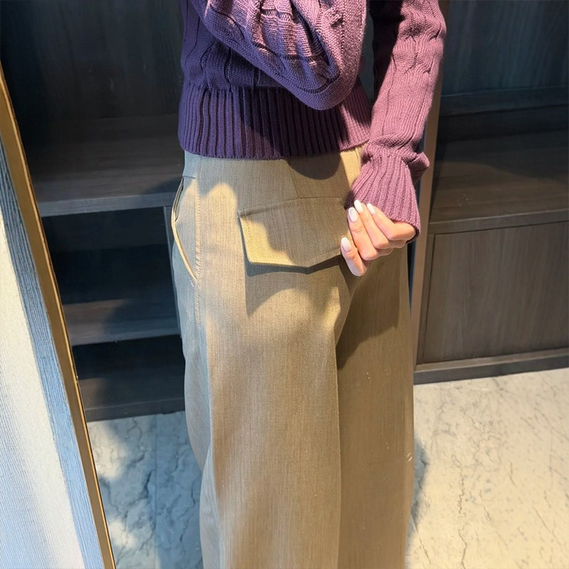 老钱风卡其色西装裤子女款大码春季新款休闲阔腿裤今年流行梧桐裤,女装/女士精品,大码裤装,淘宝优惠券,粉丝福利购,淘宝优惠卷