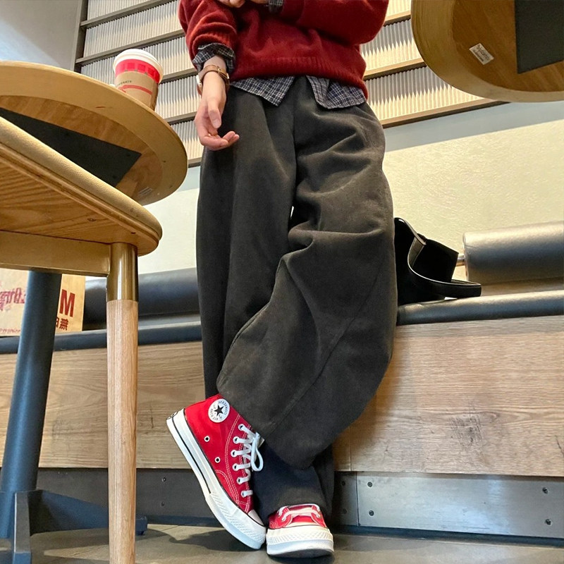 黑灰色毛呢休闲阔腿裤女款超好看梧桐裤大码2026秋冬运动加绒裤子,女装/女士精品,大码裤装,淘宝优惠券,粉丝福利购,淘宝优惠卷