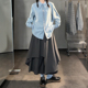 胖mm显瘦阔腿设计感梧桐裤 高腰山本风大码 裙 女春季 灰色不规则裙裤