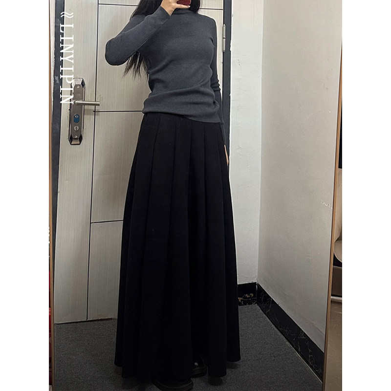 秋季高级显瘦黑色西装半身裙女胖mm大码a字遮胯长裙到脚踝超长款,女装/女士精品,大码半身裙,淘宝优惠券,粉丝福利购,淘宝优惠卷