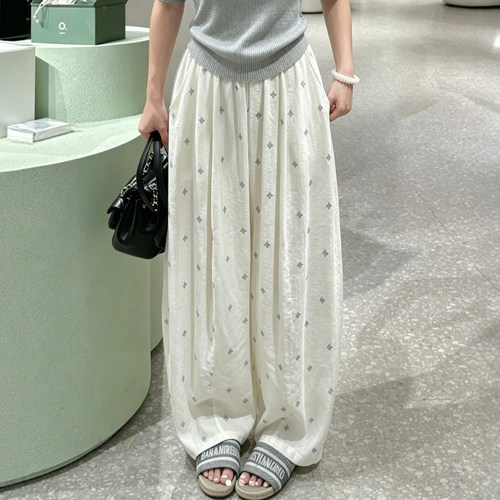 我的包浆神裤杏白色印花弯刀裤~