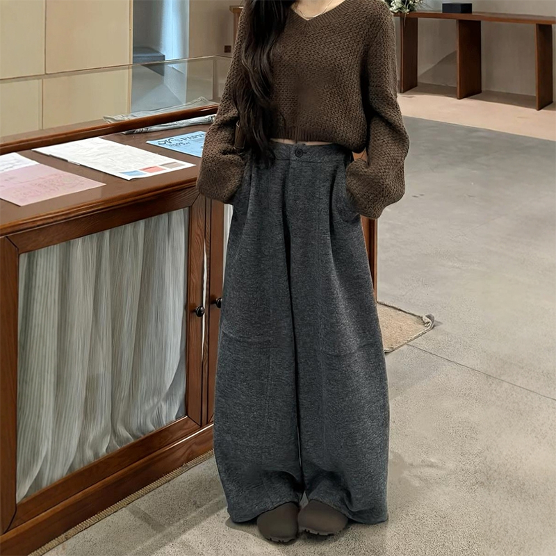 久穿不腻的毛呢阔腿裤子！