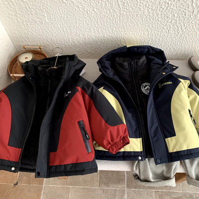 男童羽绒服内胆三合一冲锋衣2025年冬季新款中小儿童女童加厚外套