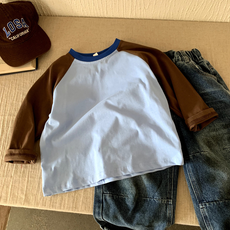 男童t恤长袖儿童秋装女童上衣2025春秋新款上衣百搭打底衫童装潮T