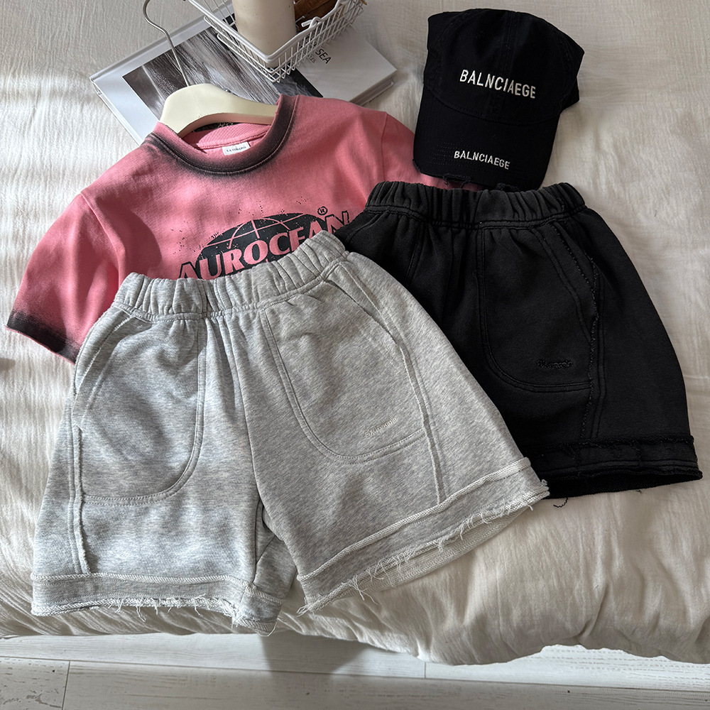 童装男童短裤春夏款儿童潮酷五分裤2025新款中小童春夏水洗拼接裤