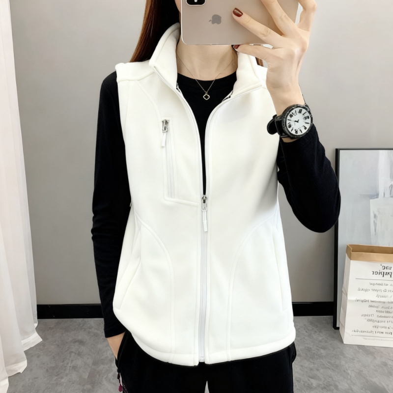 摇粒绒马甲男女秋冬季抓绒衣背心坎肩百搭外穿保暖无袖马夹外套
