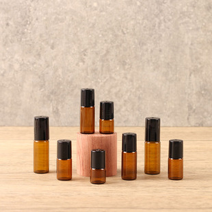 旅行小样钢珠走珠空瓶 5ml迷你茶色玻璃避光滚珠瓶便携精油分装