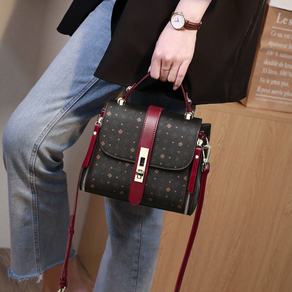 Viney包包女高级感2025新款时尚印花斜挎包女包百搭单肩包小方包,箱包皮具/热销女包/男包,通用款女包,淘宝优惠券,粉丝福利购,淘宝优惠卷