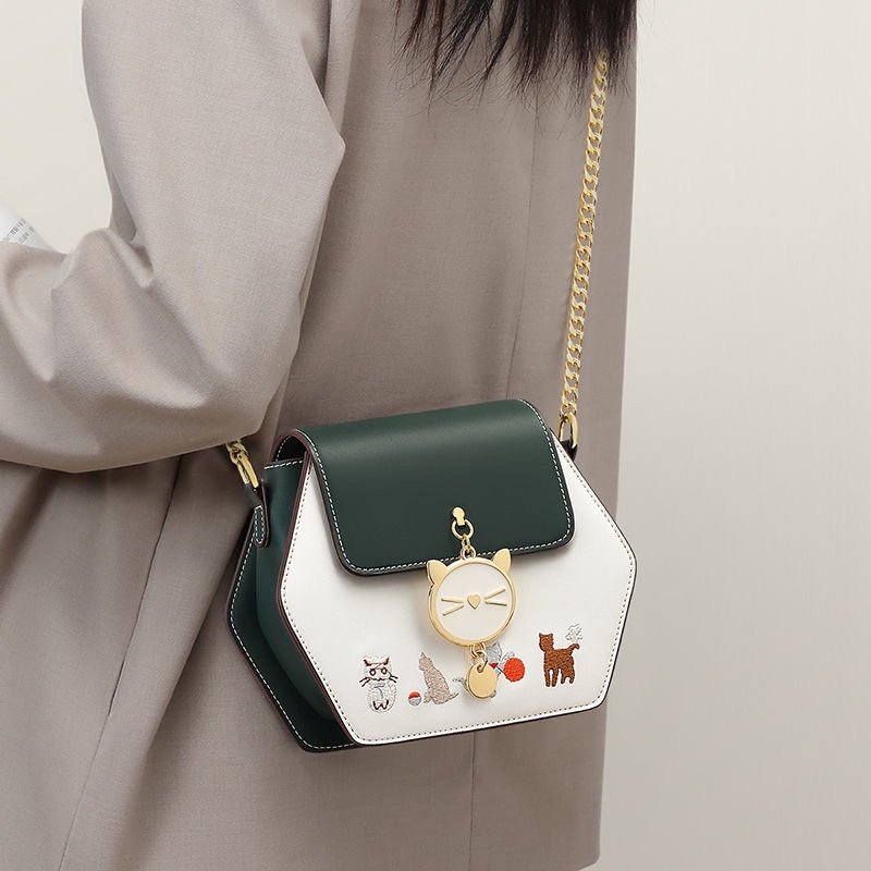 Viney包包女2025新款女包斜挎包高级感夏季真皮2024单肩链条小包