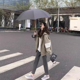 复古连帽外套卫衣女2026秋冬款设计感休闲学院风ins原宿港风上衣
