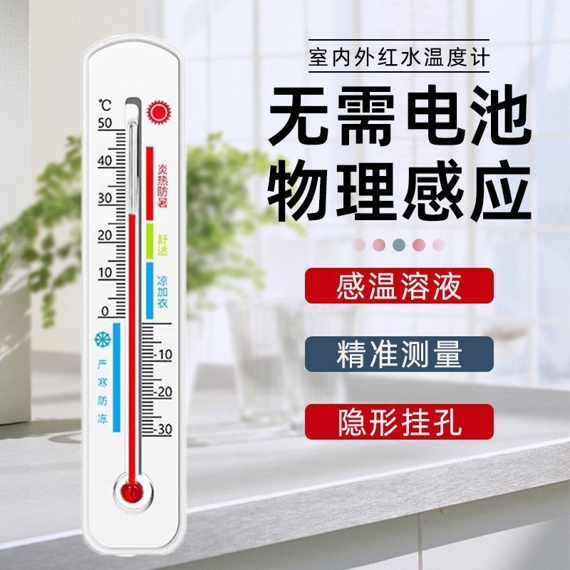 温度计家用室内挂墙空气温度计室内温度计长条高精度工业室温计图片
