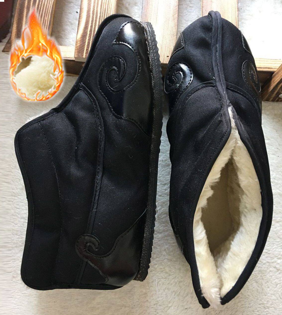 加绒保暖道士棉鞋防滑不断底轮胎底冬季棉靴云勾鞋十方鞋男女道靴