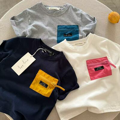 夏季儿童薄款短袖字母打底T恤