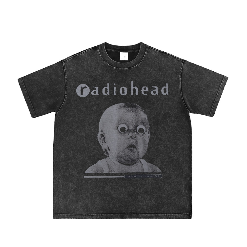 Radiohead水洗做旧复古短袖T恤图片