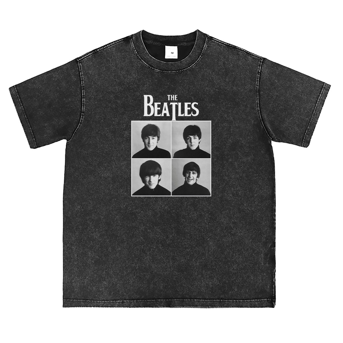 the beatles披头士乐队水洗做旧复古美式街头摇滚背心无长短袖t恤