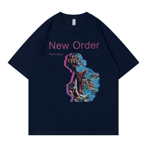 NewOrder落肩宽松摇滚短袖T恤