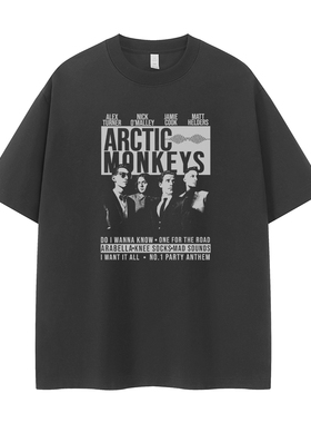 Arctic Monkeys北极猴子乐队复古人像美式街头vtg落肩摇滚短袖T恤