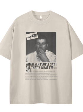 Arctic Monkeys北极猴子乐队小众设计感人像印花vtg摇滚短袖T恤衫