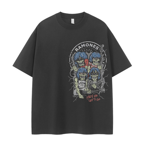 Ramones乐队复古美式街头朋克T恤