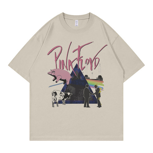 PinkFloyd落肩宽松摇滚短袖T恤