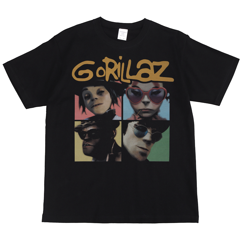 Gorillaz街头霸王摇滚乐队blur绿洲oasis美式街头嘻哈复古短袖T恤-封面