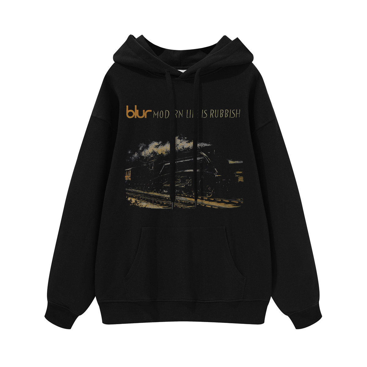 Blur摇滚风直喷连帽圆领卫衣