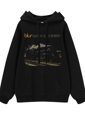 Blur数码直喷污点摇滚乐队oasis绿洲披头士Beatles复古连帽卫衣