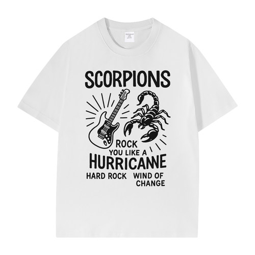 Scorpions蝎子乐队美式休闲正肩纯棉圆领摇滚短袖T恤