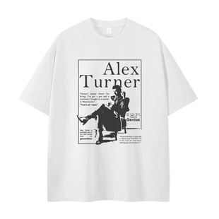 Arctic Monkeys北极猴乐队复古人像印花美式街头vtg摇滚短袖T恤衫