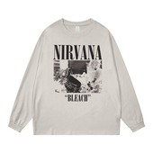 NIRVANA摇滚乐队直喷美式 BLUR街头ACDC涅盘SLASH嘻哈复古长袖 T恤