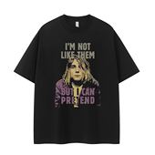 街头vtg落肩摇滚短袖 Kurt Cobain涅槃乐队NIRVANA复古人像美式 T恤