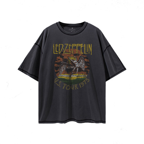 LEDZEPPELIN做旧摇滚风短袖T恤