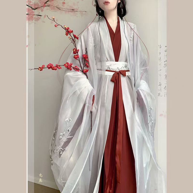 汉服女刺绣冷风女大袖直裾超仙