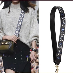 you 2024寬包帶背包肩帶單肩斜跨包包配件 Strap 真皮刺繡Guitar