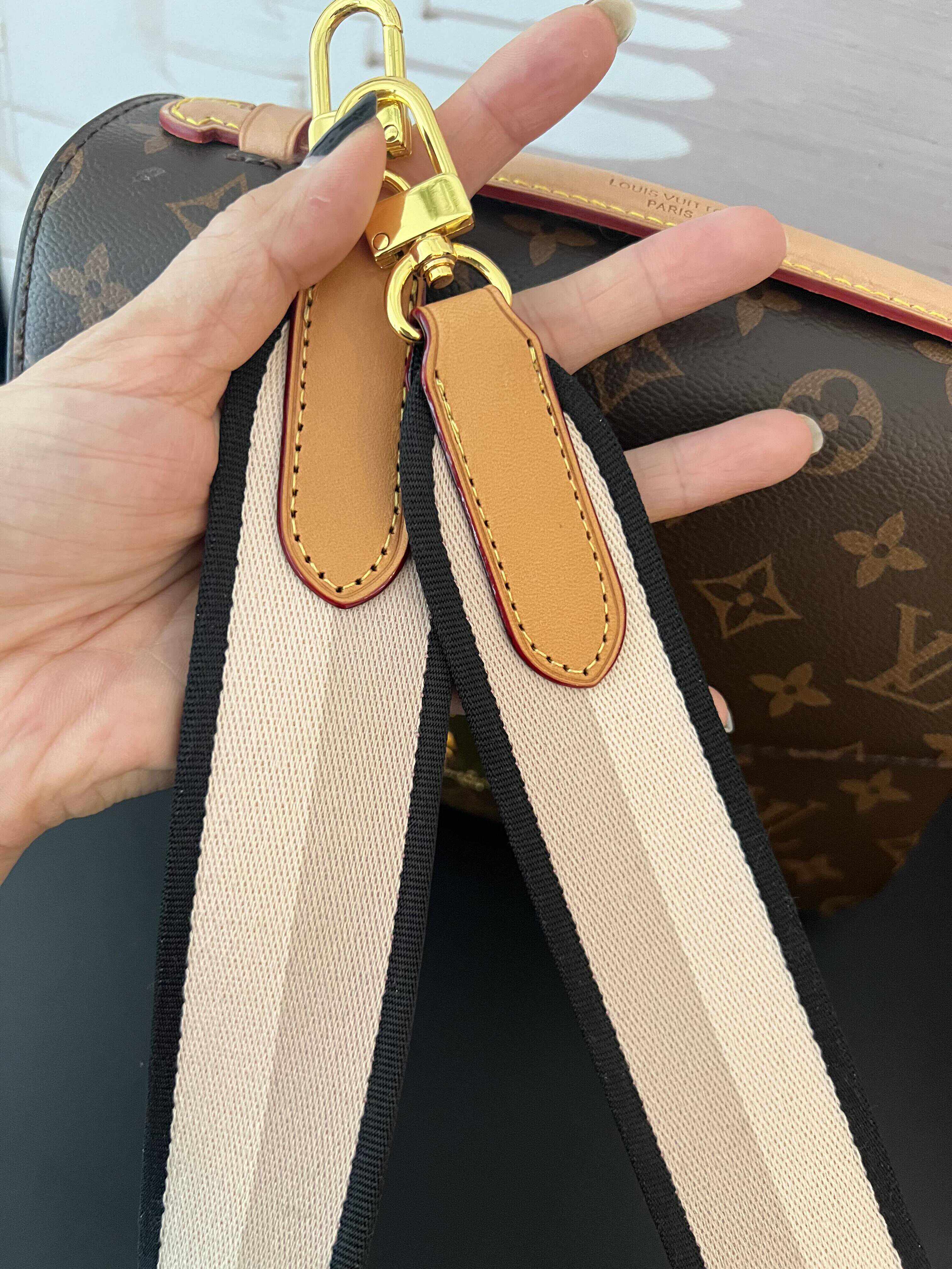 L家老花系列宽肩带配件帆布包带替换改造斜挎加厚加密带子