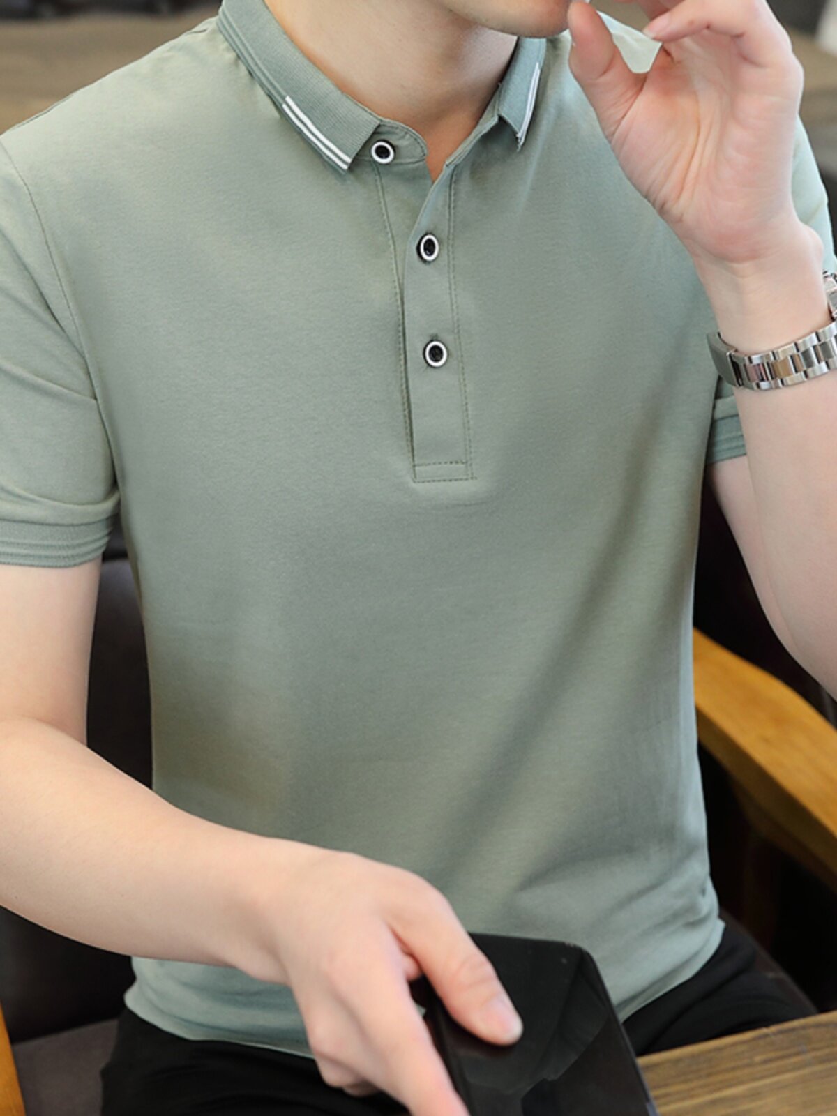2024 NEW BUSINESS MENS SHORT SLEEVE POLO SHIRT SUMMER COTTON T-SHIRT LAPEL CASUAL HALF SLEEVE SHIRT BREATHABLE MENS T