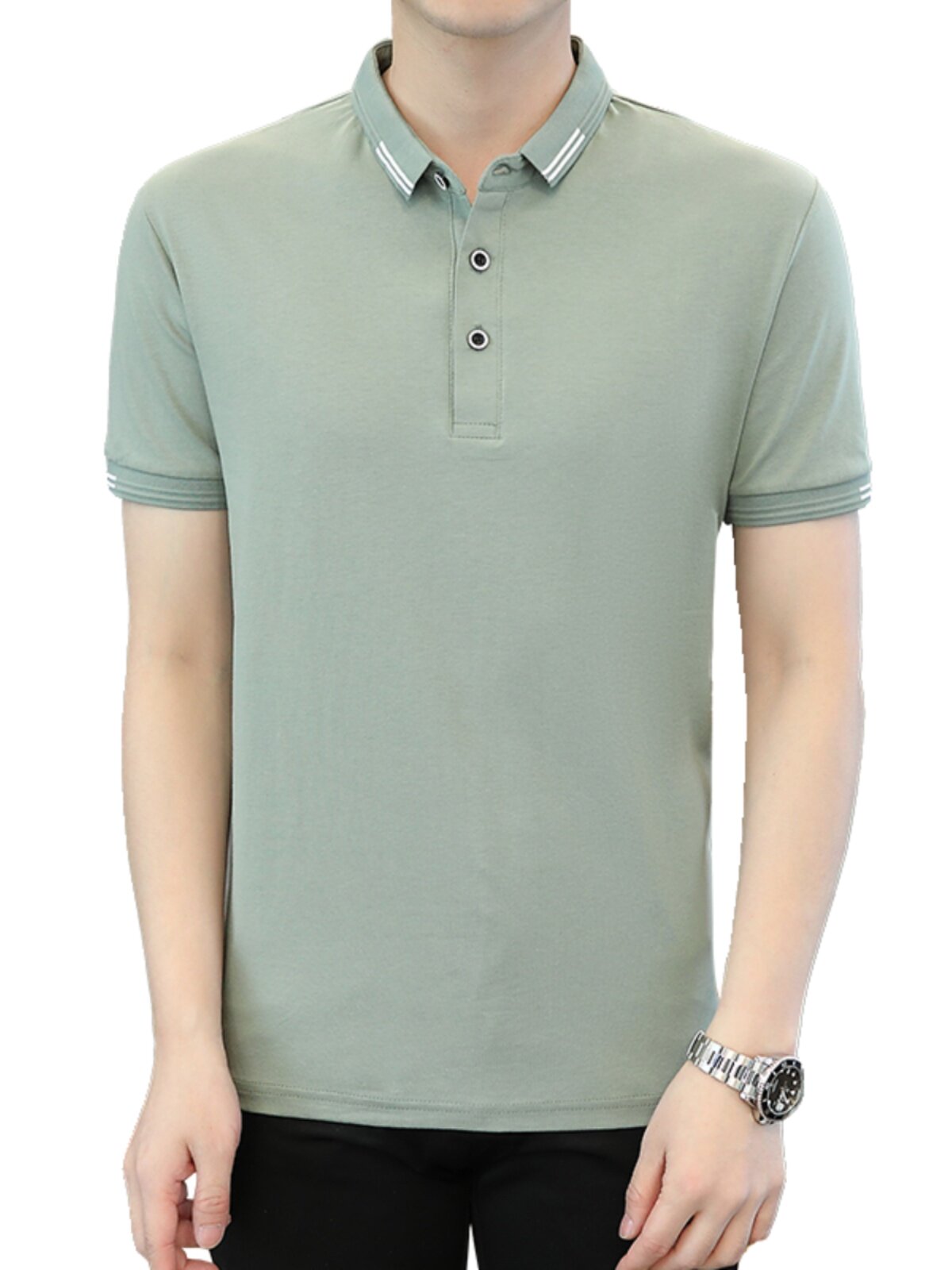 2024 NEW BUSINESS MENS SHORT SLEEVE POLO SHIRT SUMMER COTTON T-SHIRT LAPEL CASUAL HALF SLEEVE SHIRT BREATHABLE MENS T