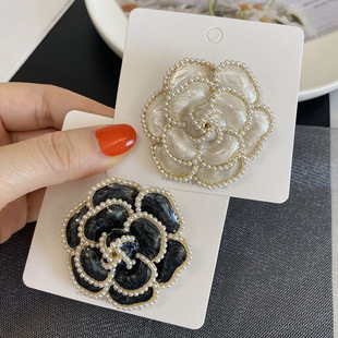 别针brooch 山茶花胸针高级感轻奢复古高档胸花女士气质小香风西装