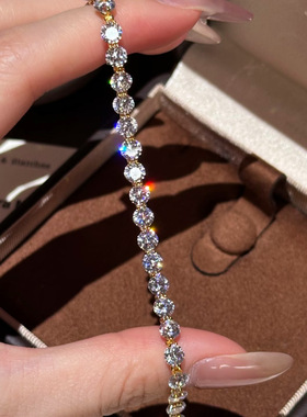 时尚轻奢鹰爪蕾丝星辰裸钻手链高级感爆闪八心八箭高碳钻锆石女