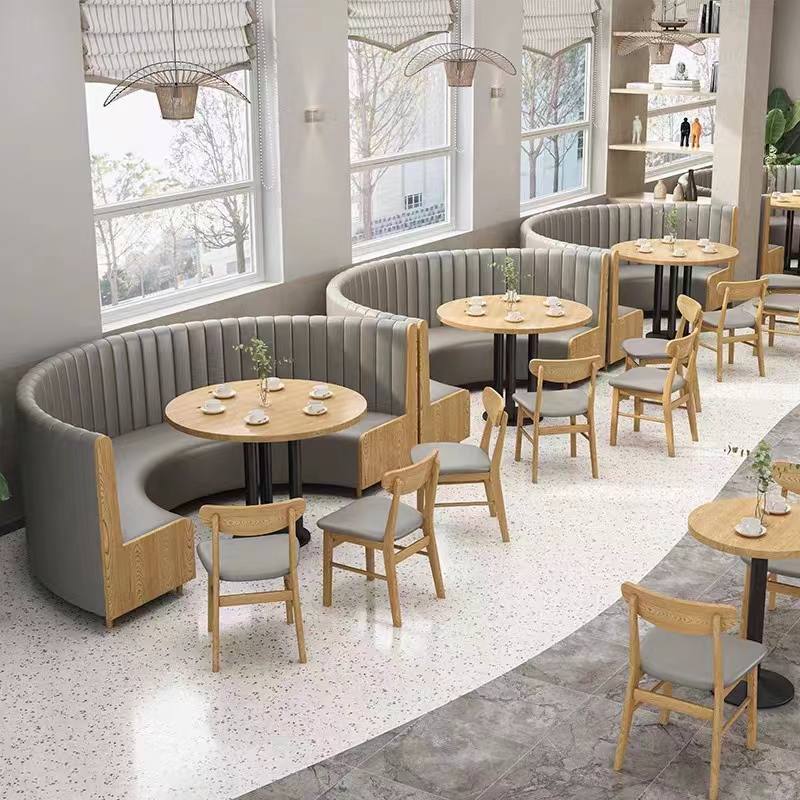 定制靠墙半圆弧形餐饮卡座火锅店烧烤奶茶店桌椅组合酒吧清吧沙发