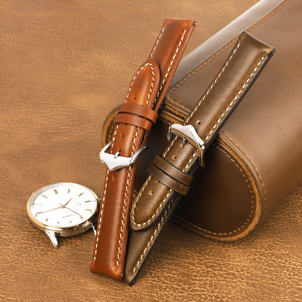 时尚牛皮表带 开关快拆生耳 18/20/22mm 通用平直接口表带