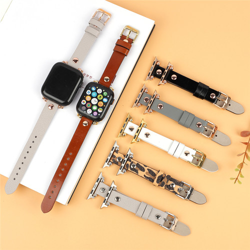 适用iwatchS10/11 42/46mm头层牛皮真皮表带腕带配件 高级感表带